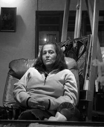 Patricia in an armchair